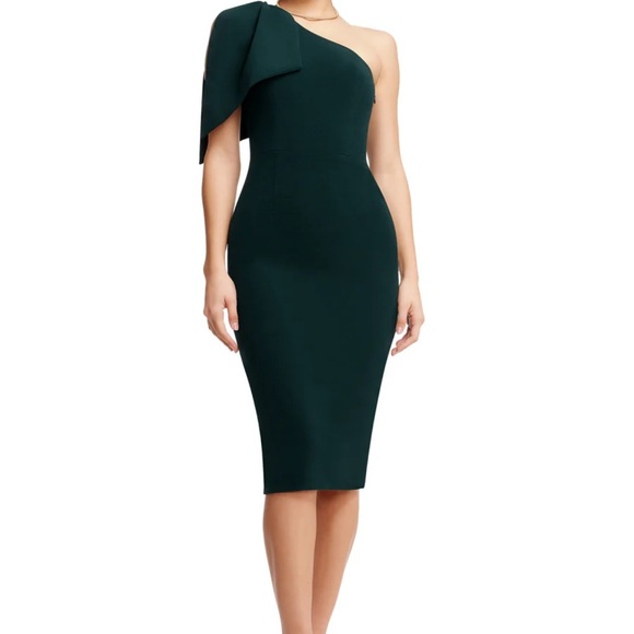 Dress the Population Dresses & Skirts - Dress the Population Tiffany One Shoulder midi dress pine green size xxl elegant